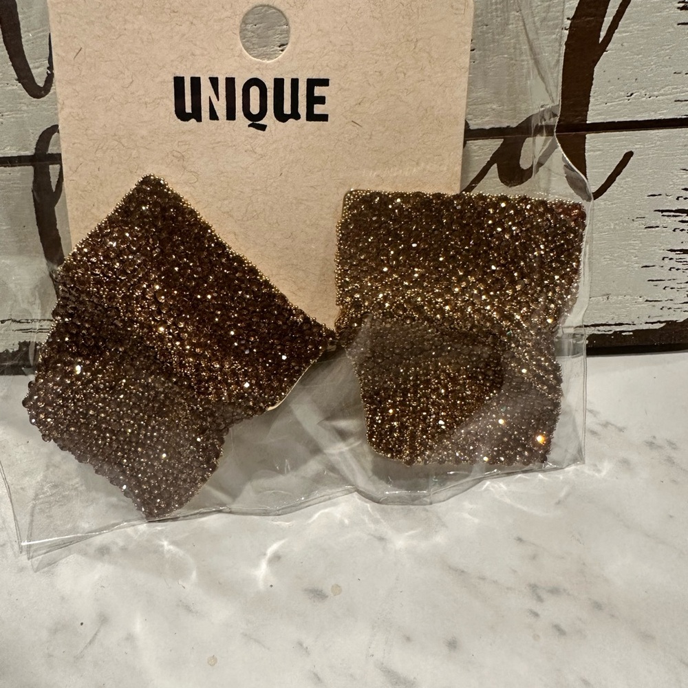 Unique Brown Glitter Earrings